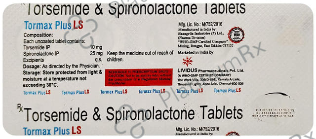 Tormax Plus LS 25/10mg Tablet 10s