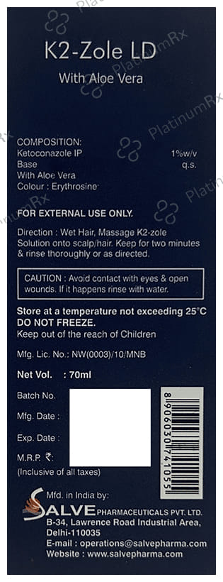 K2 Zole LD 1% Solution 70ml