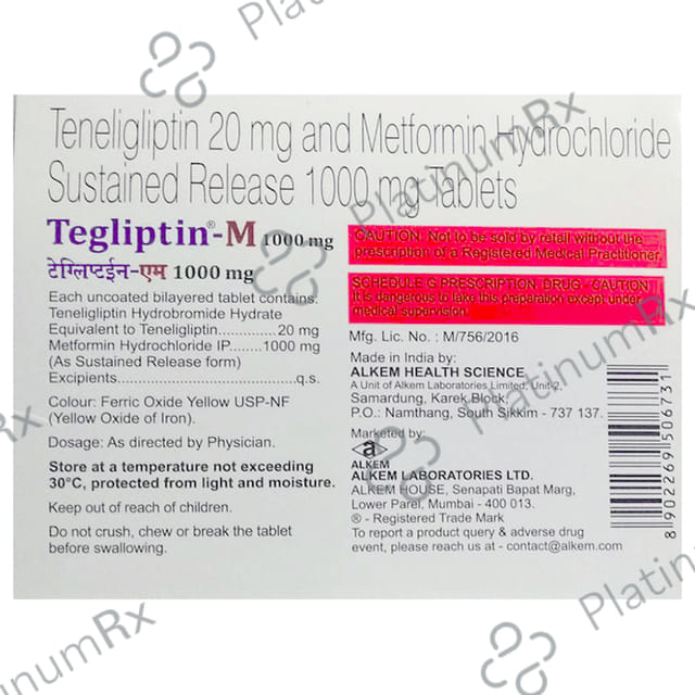 Tegliptin M 1000mg Tablet SR