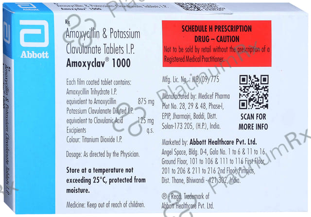 Amoxyclav 875/125mg Tablet 10s