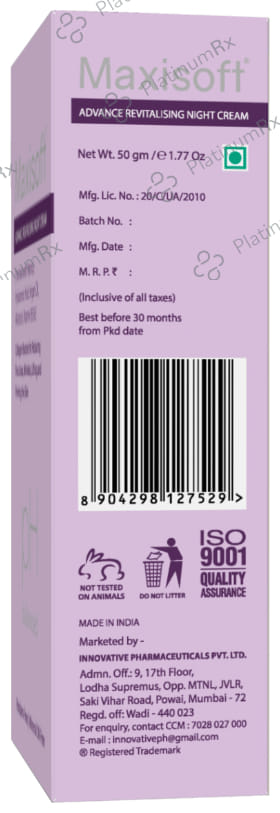 Maxisoft PH Balanced Advance Revitalising Night Cream (50gm Each) 1 Tube