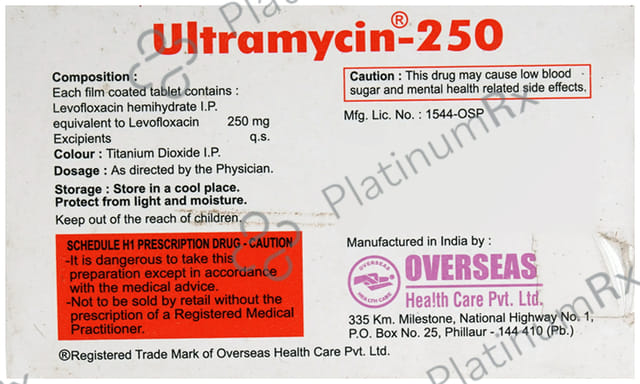 Ultramycin 250mg Tablet 10s