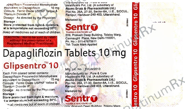 Glipsentro 10mg Tablet 15s