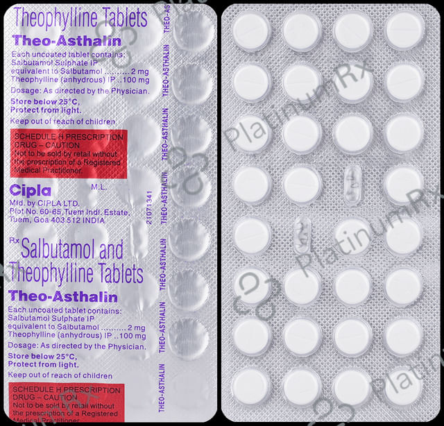 Theo Asthalin 2/100mg Tablet 30s