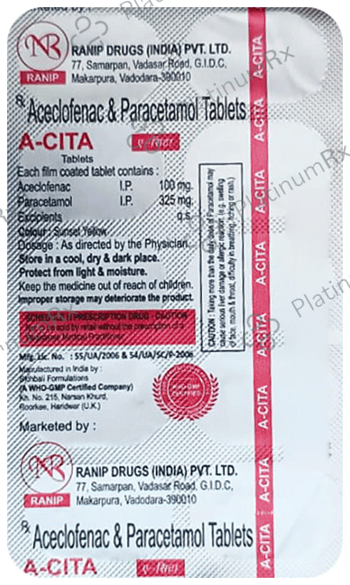 A Cita 100/325mg Tablet 10s