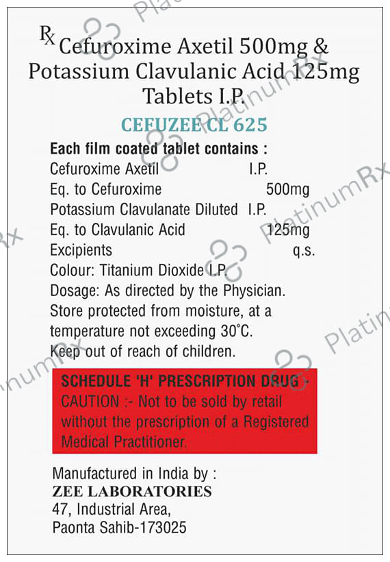 Cefuzee CL 625mg Tablet 4s