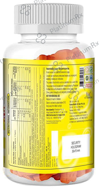 Yummyum Vitamin D 400IU Lemon Flavour Gluten Free Gummy 30s