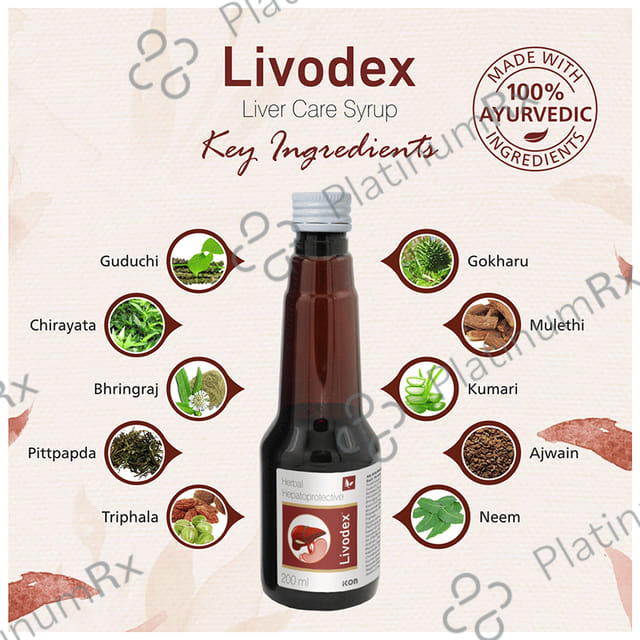 Livodex Herbal Hepatoprotective Syrup (200ml Each) 1 Bottle