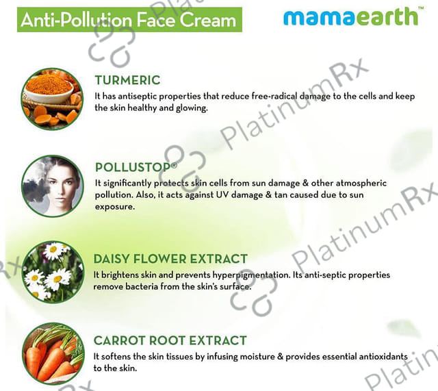Mamaearth Anti-Pollution Face Cream - Paraben & Silicone-Free - For All Skin Types