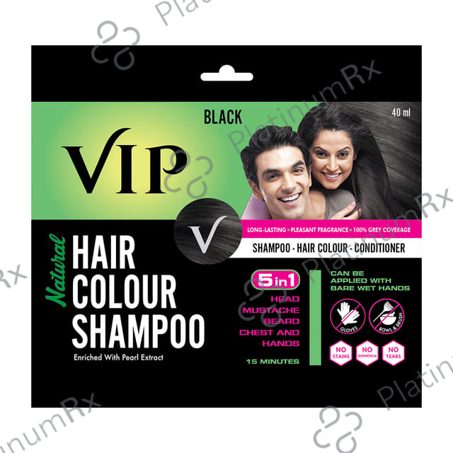 VIP Natural Hair Black Colour Shampoo 40ml
