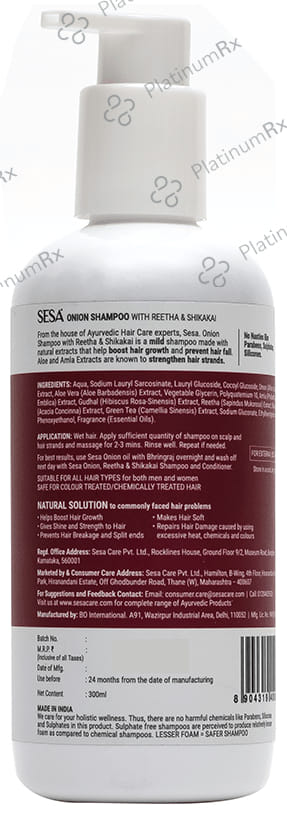 Sesa Onion Shampoo with Reetha & Shikakai