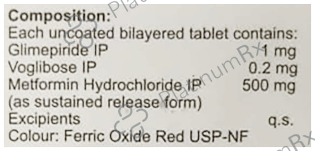 Glymset MV1/500/0.2mg Tablet SR 10s