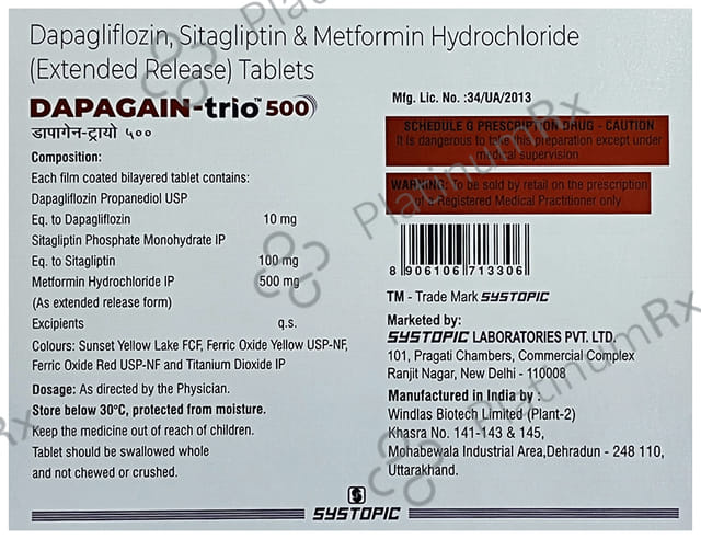 Dapagain Trio Tablet 15s