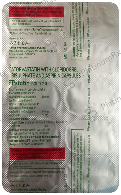 Fpstatin Gold 20 Capsule