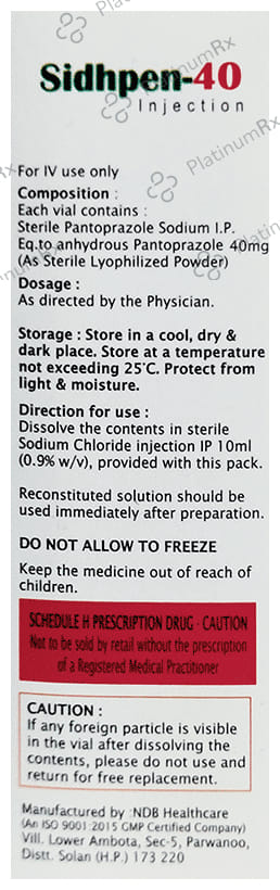 Sidhpen 40 Injection