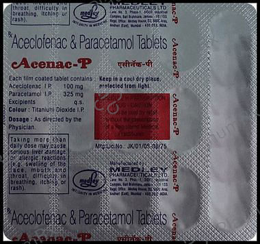 Acenac P 100/325mg Tablet 15s