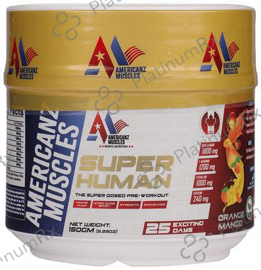 Americanz Muscles Super Human Pre-Workout Powder Orange Mango