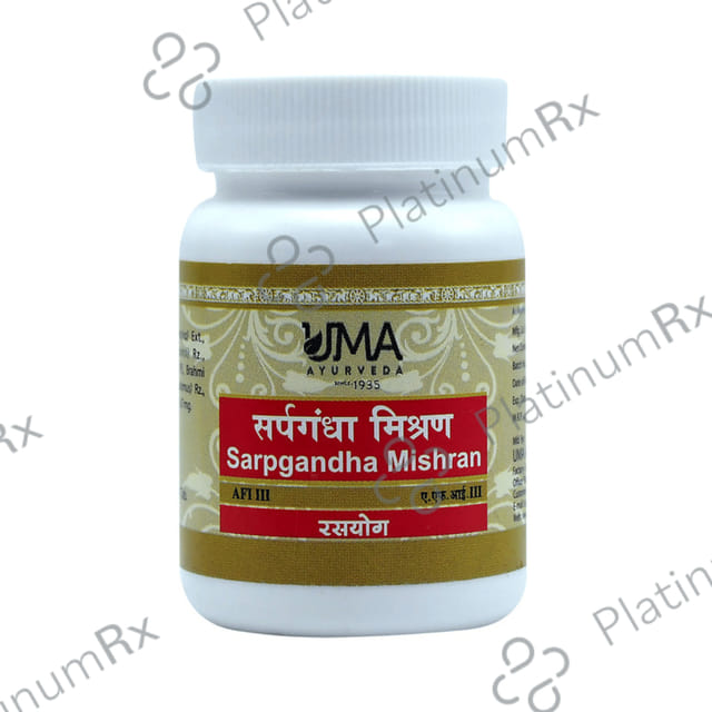 Uma Ayurveda Sarpgandha Mishran Tablet 80 tablets