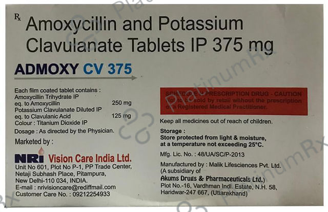 Admoxy CV 375mg Tablet 10s