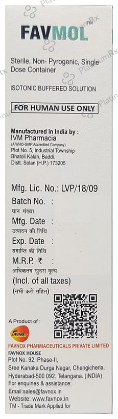 Favmol 1000mg Infusion