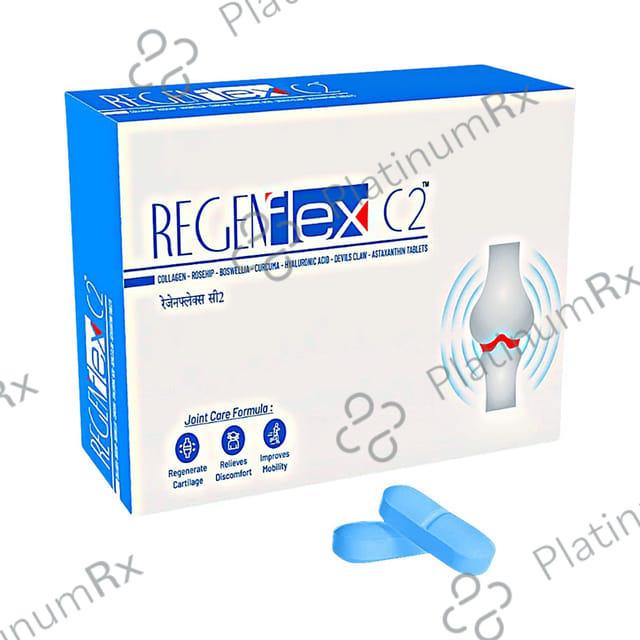 Regenflex C2-Undenatured Type II Collagen,Hyaluronic acid,Boswellia serrata,Curcumin,Devils claw,Astaxanthin,Joint Pain medicine,Joint Support Supplement Tablet