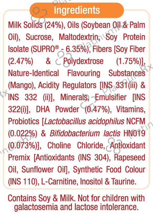 Groviva Child Nutrition for Physical Growth, Brain Development & Immunity Flavour Mango Powder 400gm