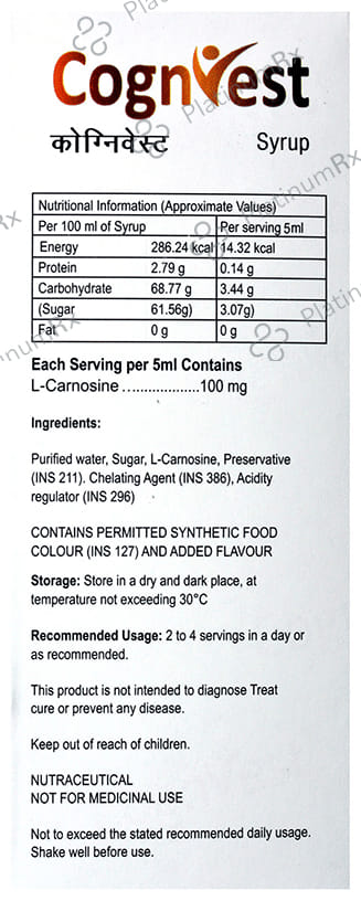 Cognivest Mango Flavour Syrup 200ml