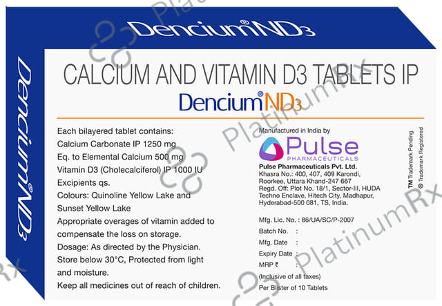 Dencium ND3 500mg/1000IU Tablet 10s