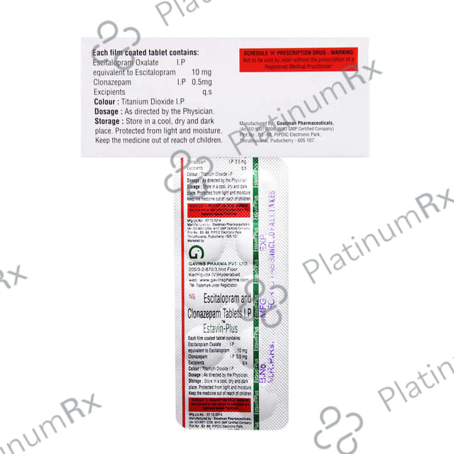 Estavin Plus 0.5/10mg Tablet 10s