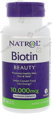 Natrol Biotin 10,000mcg for Energy, Hair, Skin & Nails - Tablet