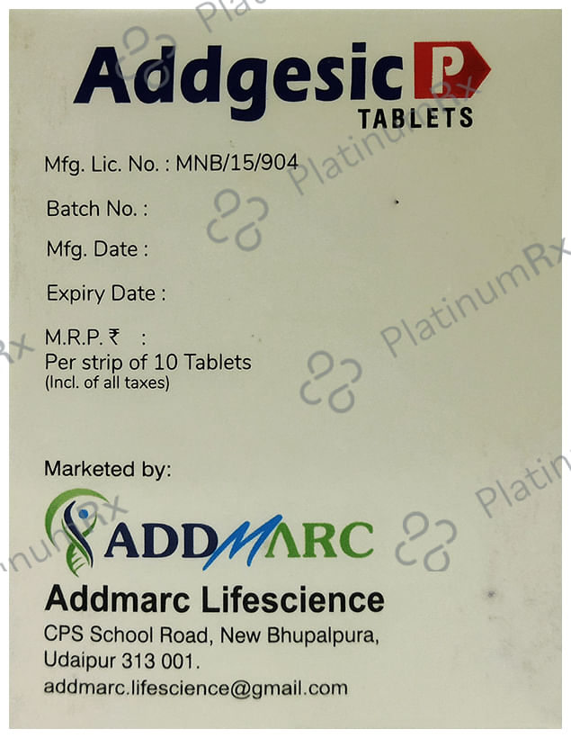 Addgesic P 100/325mg Tablet 10s
