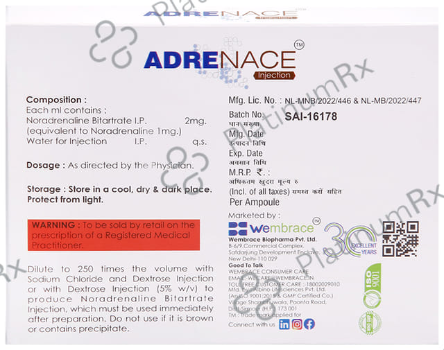 Adrenace 2mg Injection 2ml
