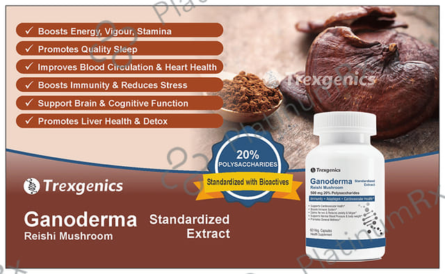 Trexgenics Ganoderma Reishi Mushroom 500mg Veg. Capsules