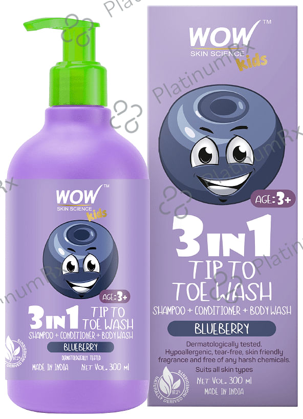 WOW Skin Science Kids 3 in 1 Tip to Toe Wash Blueberry