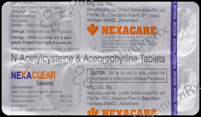 Nexaclear 100/600mg Tablet 10s
