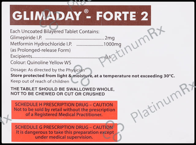 Glimaday Forte 2/1000mg Tablet PR 10s
