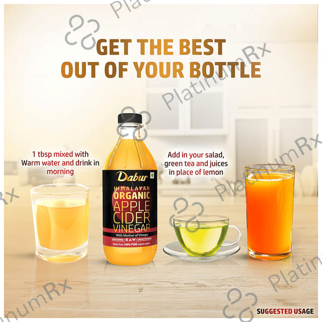 Dabur Himalayan Organic Apple Cider Vinegar ACV with Mother - Raw, Unfiltered & Unpasteurized