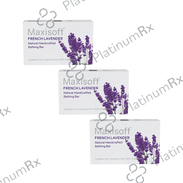 Maxisoft French Lavender Bathing Bar (75gm Each) 3 units