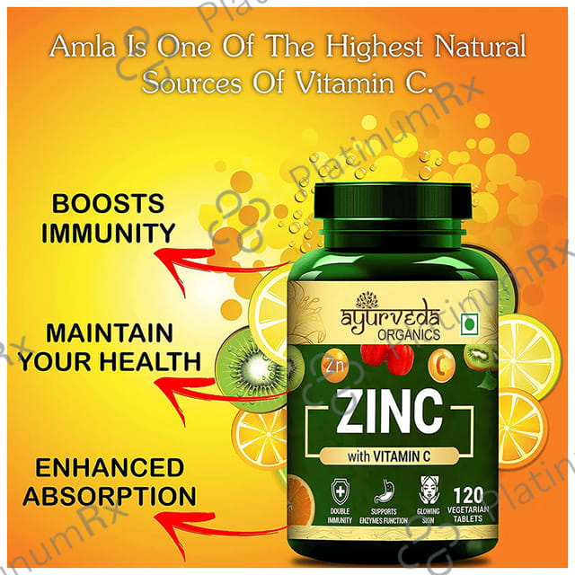 Ayurveda Organics Zinc with Vitamin C Vegetarian Tablet