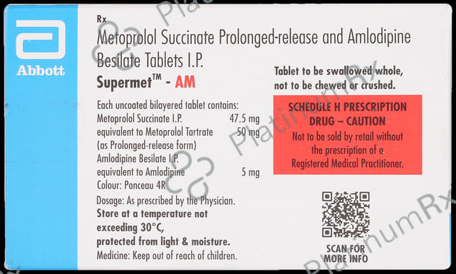 Supermet AM 50/5mg Tablet PR 10s