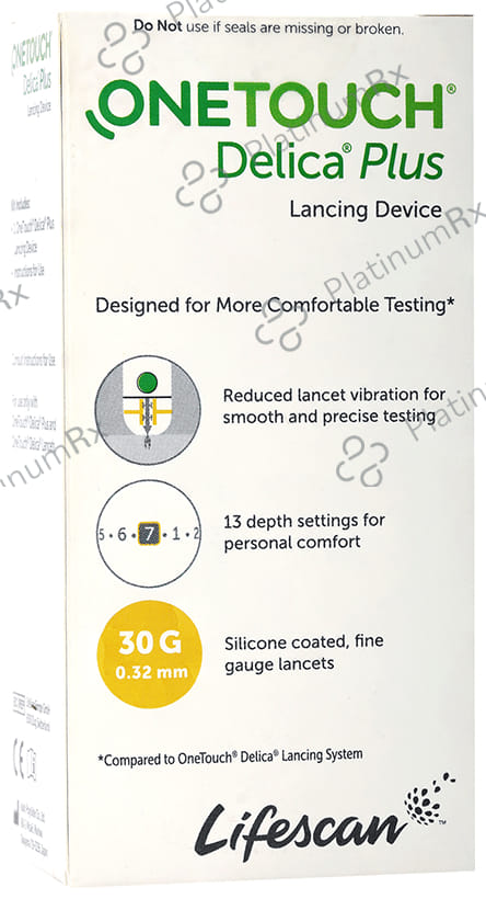 OneTouch Delica Plus Lancing Device with Delica Plus 25 Lancet 25s