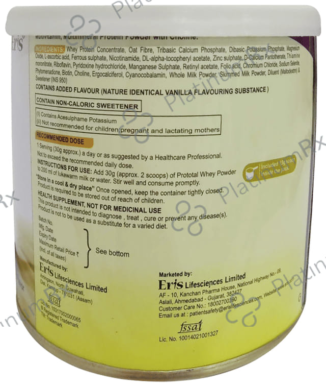 Prototal Whey Protein Powder Vanilla Sugar Free