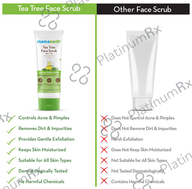 Mamaearth Tea Tree Face Scrub - Paraben & SLS-Free - For All Skin Types