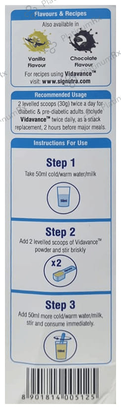 Vidavance Powder for Diabetes Sucrose Free Mango Flavour Powder 400gm