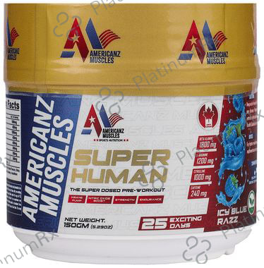 Americanz Muscles Super Human Pre-Workout Powder Icy Blue Razz