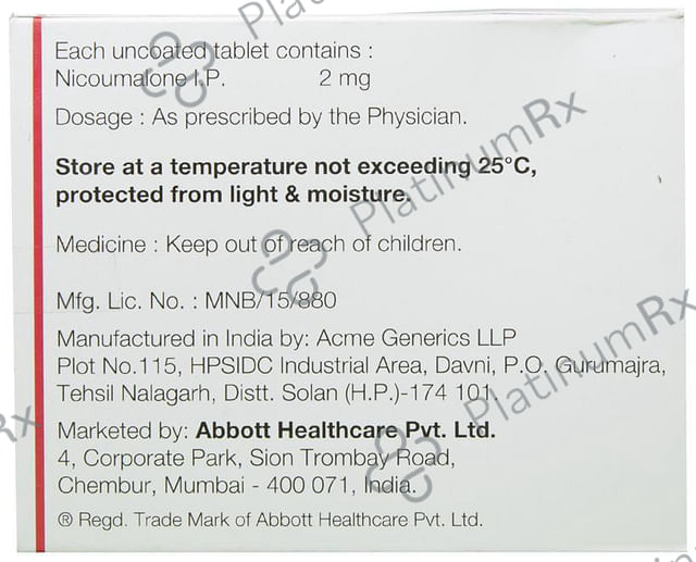 Acitrom 2mg Tablet 30s