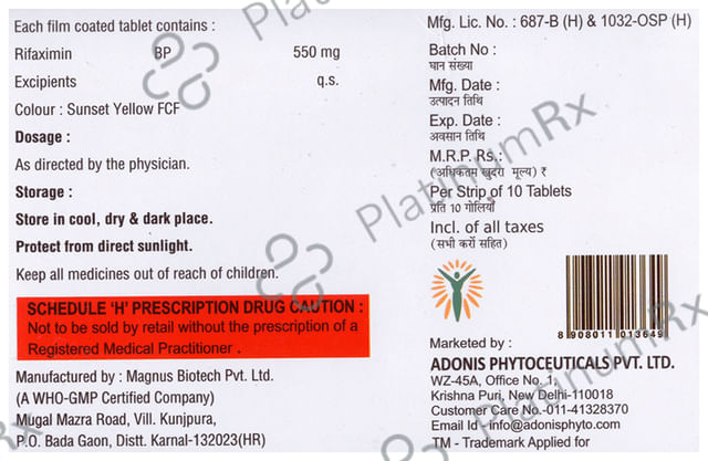 Rifonis 550mg Tablet 10s