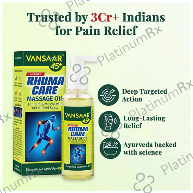 Vansaar Rhuma Care Massage Oil for Long Lasting Pain Relief-100% Ayurvedic-