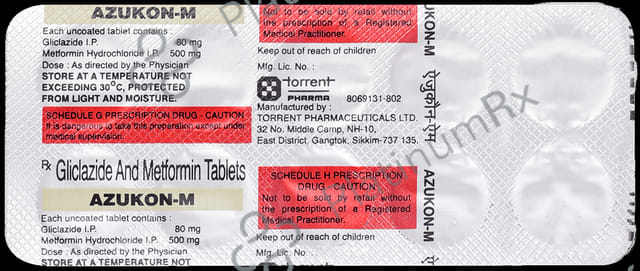 Azukon M 80/500mg Tablet 10s