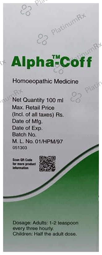 Dr Willmar Schwabe India Alpha-Coff Cough Syrup